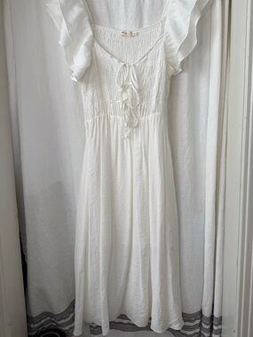 Millibon Smocked Front, Ruffle Strap Midi Dress sz S